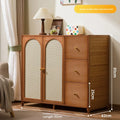 Retro Bamboo Rattan Sideboard Cabinet – Multi-Purpose Storage Cabinet